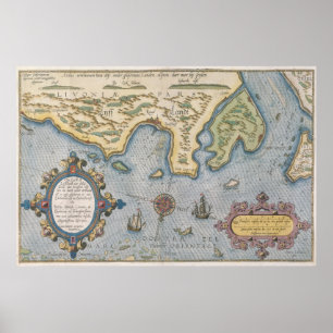 Nederlandse handelskaart van het Baltische Zee Poster