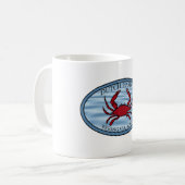 Nederlandse Harbour Crab Vissen Blue Koffiemok (Voorkant links)