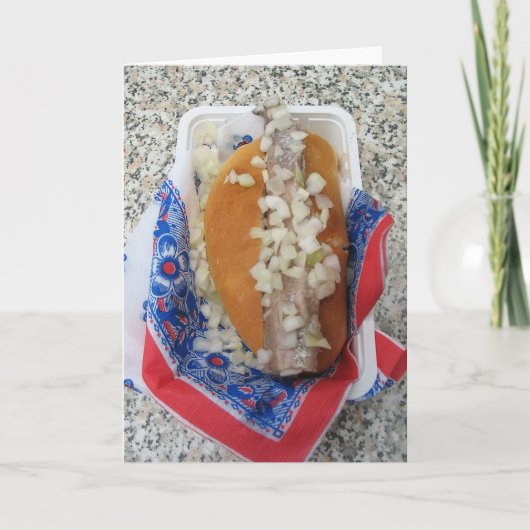 Nederlandse Haringen Broodje met de Kaart van de (Voorkant)