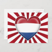Nederlandse hartvlag met Star Burst Briefkaart (Voorkant / Achterkant)