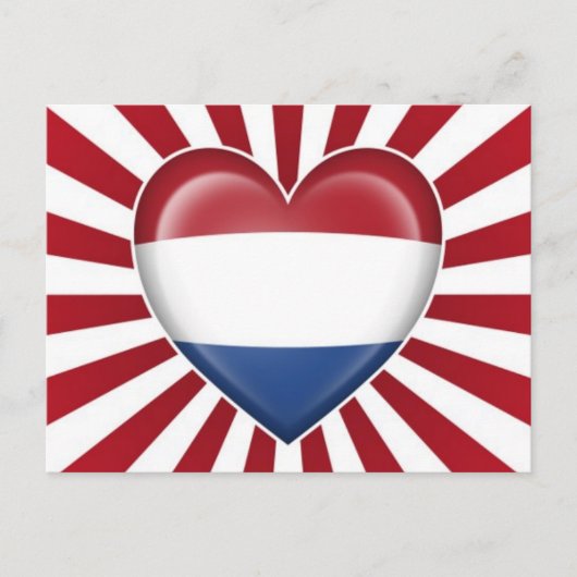 Nederlandse hartvlag met Star Burst Briefkaart (Voorkant)