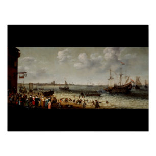 Nederlandse haven bij de stad Brill in Nederland Perfect Poster