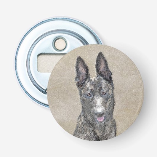 Nederlandse herderdeschilderkunst - Kute Original  Button Flesopener (Voorkant)