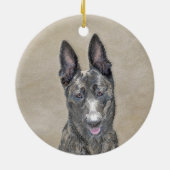 Nederlandse herderdeschilderkunst - Kute Original  Keramisch Ornament (Achterkant)