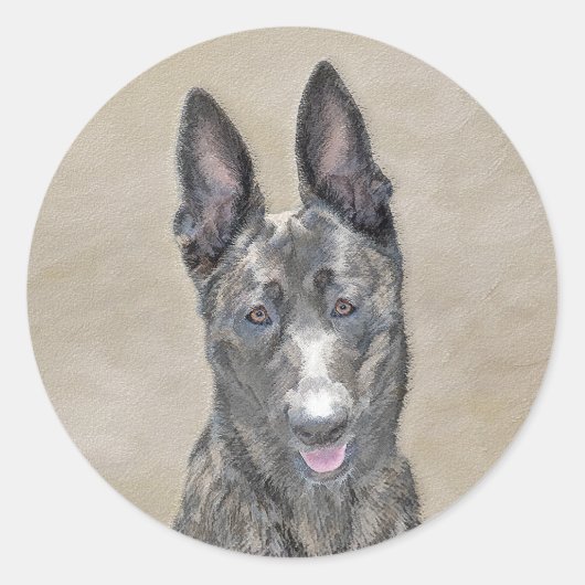 Nederlandse herderdeschilderkunst - Kute Original  Ronde Sticker (Voorkant)