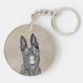 Nederlandse herderdeschilderkunst - Kute Original  Sleutelhanger (Achterkant)