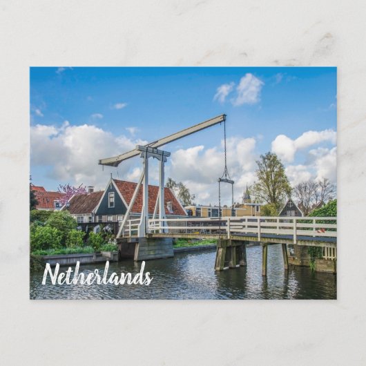 Nederlandse houten brug briefkaart (Voorkant)