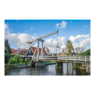 Nederlandse houten brug foto afdruk