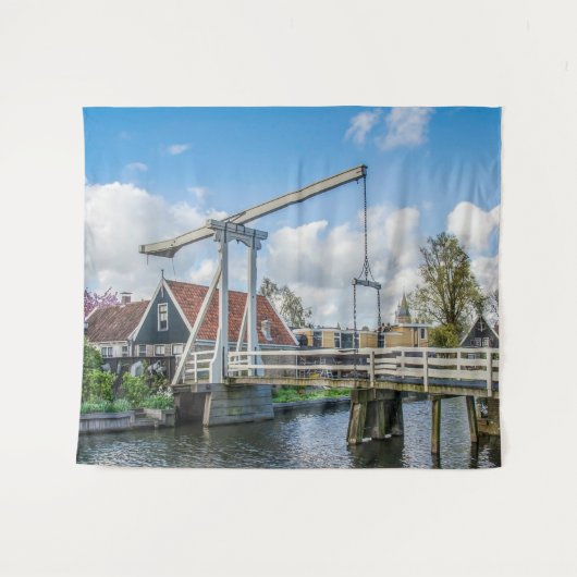 Nederlandse houten brug wandkleed (Voorkant (horizontaal))