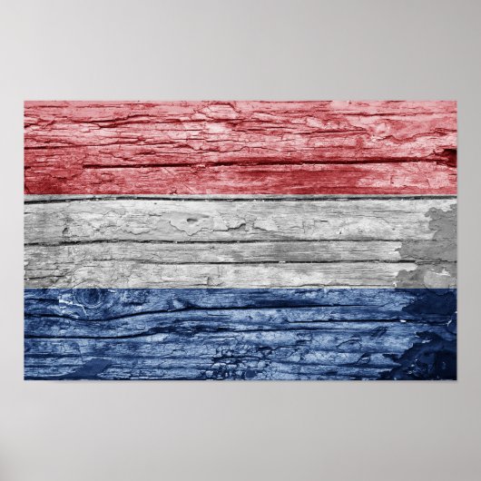 Nederlandse houten vlag poster (Voorkant)