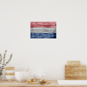 Nederlandse houten vlag poster (Keuken)