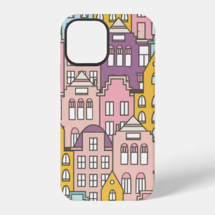 Nederlandse huizen maken handgetekend naadloos pat iPhone 12 hoesje