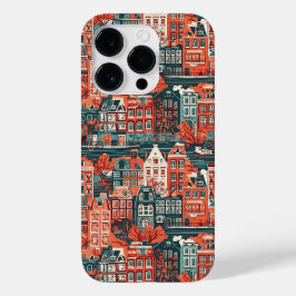 Nederlandse huizen patroon Case-Mate iPhone 14 pro hoesje