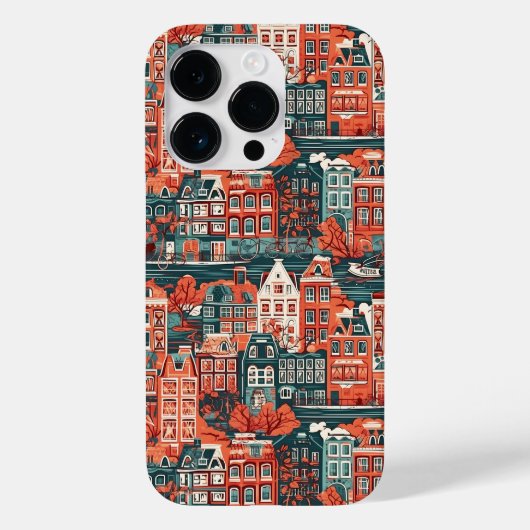 Nederlandse huizen patroon Case-Mate iPhone case (Achterkant)