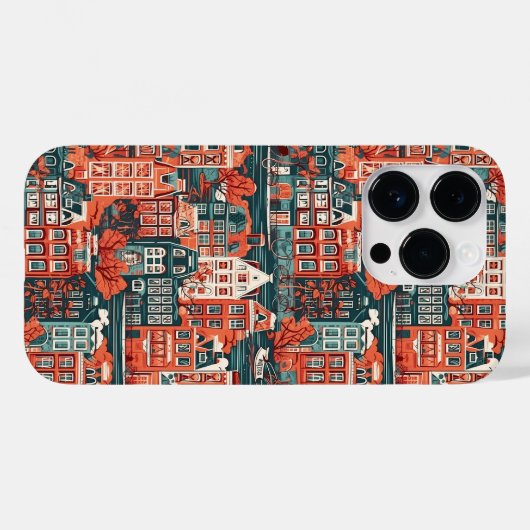 Nederlandse huizen patroon Case-Mate iPhone case (Achterkant (horizontaal))