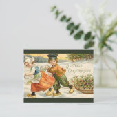  Nederlandse jongen en meisje met kerstmis Briefkaart (Staand voorkant)