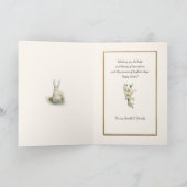  Nederlandse jongen met Paaslilies en Bunny Feestdagen Kaart (Binnen)