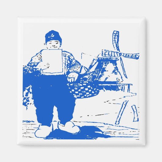 Nederlandse jongen met windmolen magneet (Voorkant)