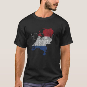 Nederlandse kaart en vlag souvenir noodlijdend Ned T-shirt