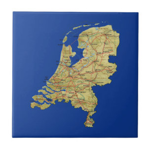 Nederlandse Kaart Tile Tegeltje