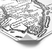 Nederlandse kaart van New York in New Nederland va Poster (Hoek)