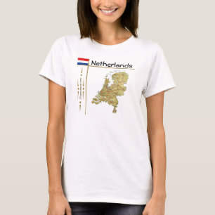 Nederlandse kaart + vlag + titel T-shirt