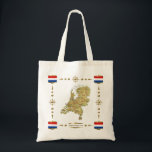 Nederlandse kaart   vlag tote bag<br><div class="desc">Dit ontwerp bevat een Nederlandse kaart omgeven door een decoratieve trim met de nationale vlag. Het ontwerp is beschikbaar op een verscheidenheid van bagstijlen en kleuren. U kunt uw eigen tekst/afbeeldingen toevoegen met de functie 'Aanpassen!'. © 2010 FlagAndMap. Kaart afgeleid van afbeeldingen op: http://www.lib.utexas.edu/maps/</div>