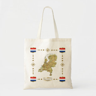 Nederlandse kaart + vlag tote bag
