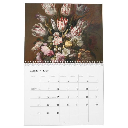 Nederlandse kalender voor schilderijen 2018 (Mar 2026)