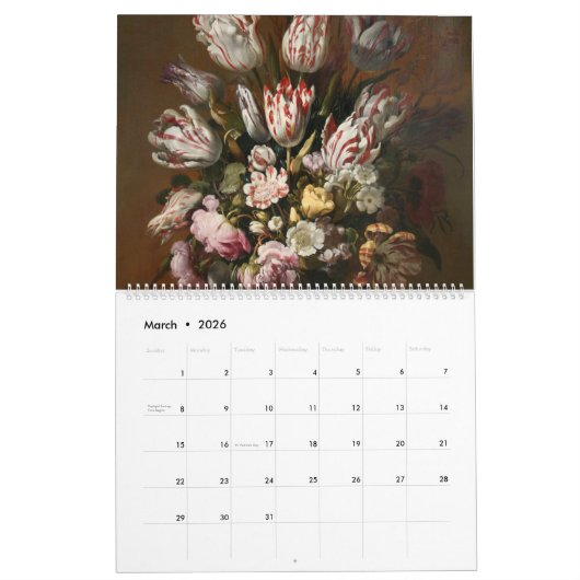 Nederlandse kalender voor schilderijen 2022 (Mar 2026)