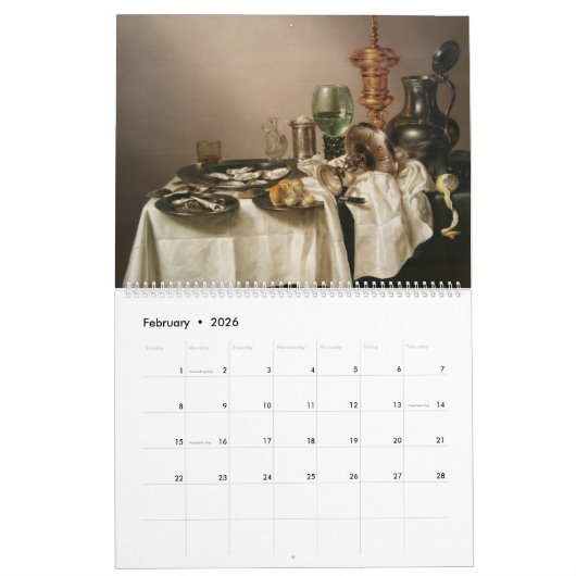 Nederlandse kalender voor schilderijen 2022 (Feb 2026)