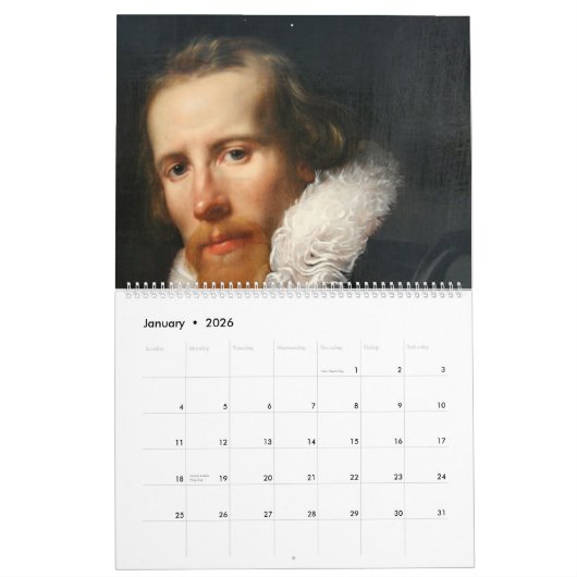 Nederlandse kalender voor schilderijen 2022 (Jan 2026)