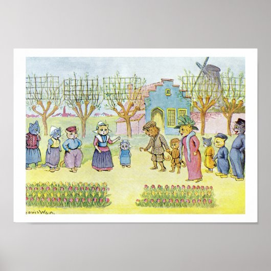 Nederlandse katten, Louis Wain Poster (Voorkant)