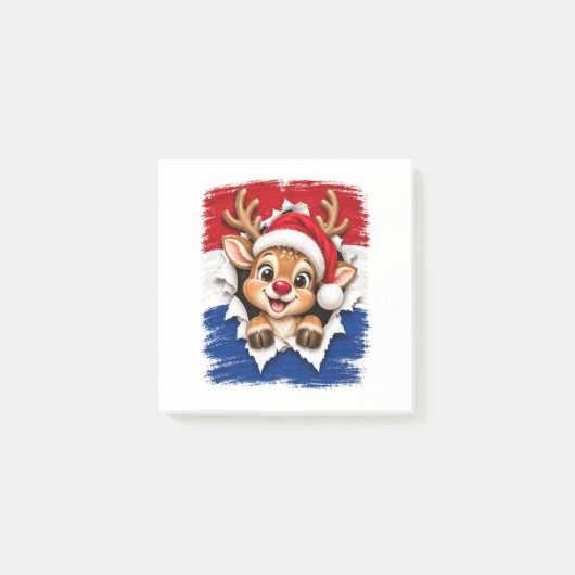 Nederlandse Kerst Rendier Post-it® Notes (Voorkant)