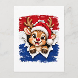 Nederlandse Kerst Rendier Uitnodiging Briefkaart