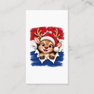 Nederlandse Kerst Rendieren Contactkaartje