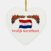 Nederlandse Kerstmis Keramisch Ornament (Voorkant)