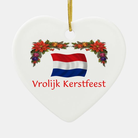 Nederlandse Kerstmis Keramisch Ornament (Voorkant)