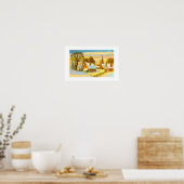 Nederlandse kerstscene poster (Keuken)