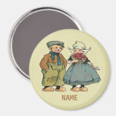 Nederlandse kinderen en bloemen, namen toevoegen magneet (Voorkant / Achterkant)