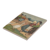 Nederlandse Kinderen met ganzen Tegeltje (Zijkant)