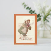 "Nederlandse kinderen schaatsen" Kerst Briefkaart (Staand voorkant)