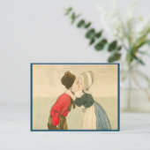  Nederlandse kinderen zoenen Briefkaart (Staand voorkant)