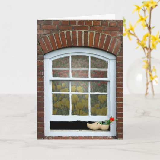 Nederlandse klomp bedankt kaart (Gele Bloem)