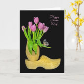 Nederlandse klompen en tulpen kaart (Gele Bloem)