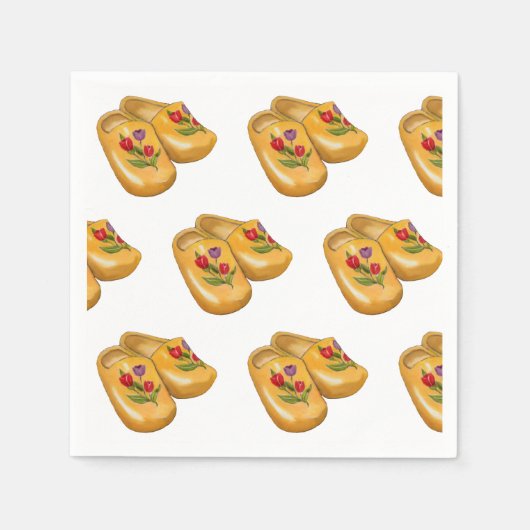 Nederlandse Klompen met tulpen, Klompen, Nederland Servet (Voorkant)