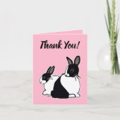 Nederlandse konijnen Roze Hartelijk dank Kaart (Voorkant)