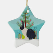 Nederlandse konijnenkerstmis keramisch ornament (Rechts)