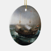 Nederlandse koopvaardijschepen en een op Smalware  Keramisch Ornament (Rechts)