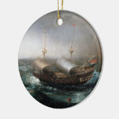 Nederlandse koopvaardijschepen en een op Smalware  Keramisch Ornament (Links)